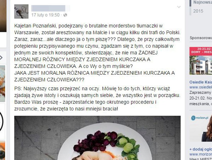 Wegetarianie przyznają rację Kajetanowi P.