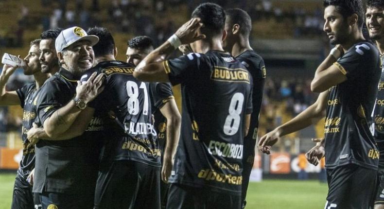 Diego Maradona made a winning start in his first match coaching Dorados