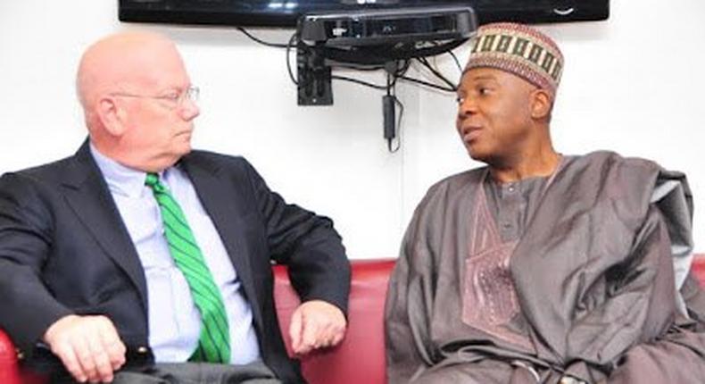 US Ambassador to Nigeria, James Entwistle visits Senate President, Bukola Saraki on Thursday, June 18, 2015