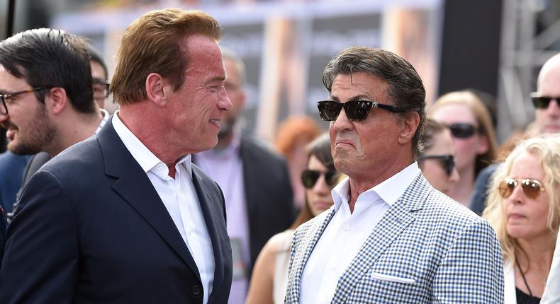 Schwarzenegger Trolls Stallone Over 'Knife' Size