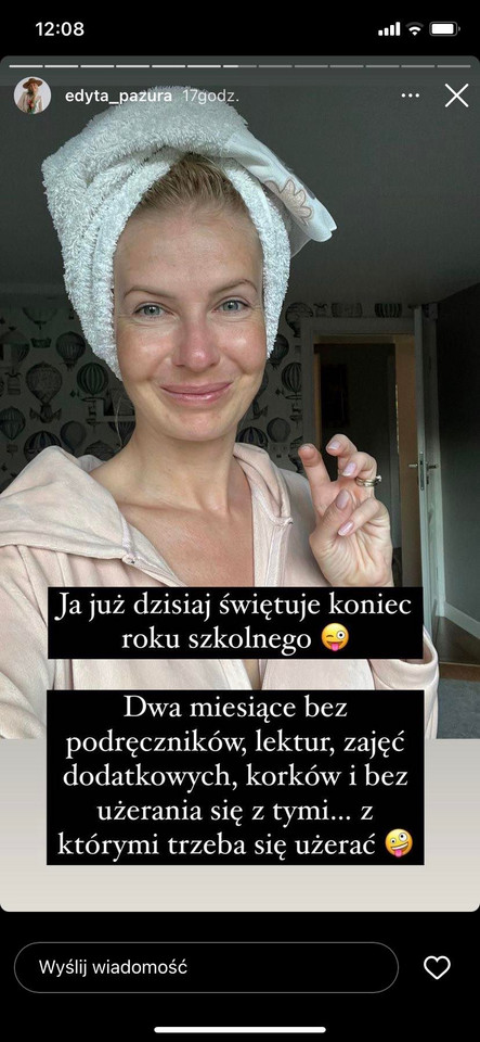 Edyta Pazura nie ukrywa, że cieszy się z rozpoczęcia wakacji