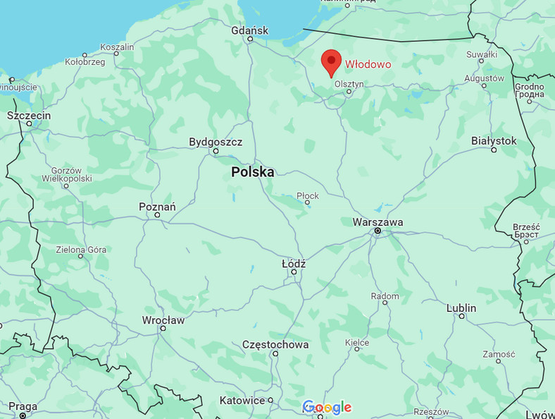Wieś Włodowo na mapie Polski