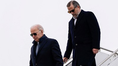Joe Biden and son, Hunter Biden photographed in Feb 2023 [CNN]