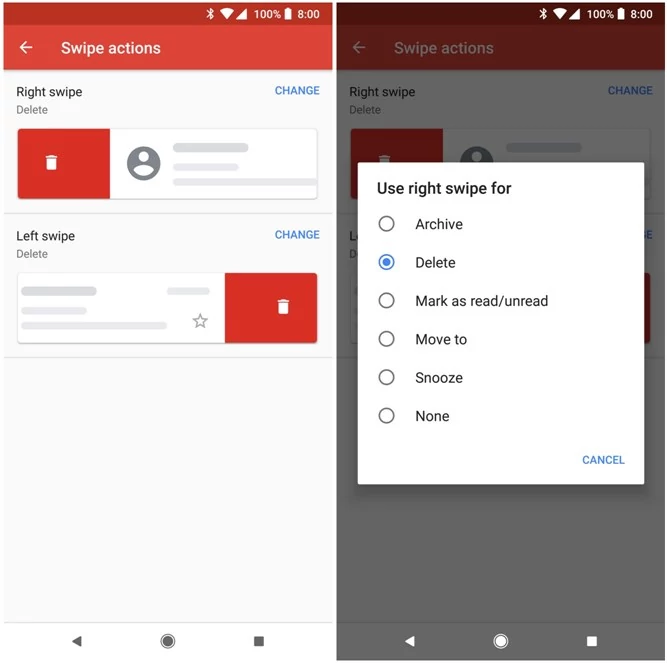 Gmail na Androida w końcu pozwala personalizować gesty