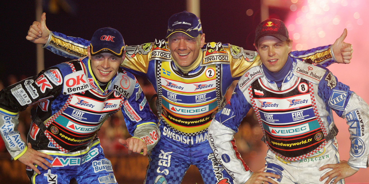 Bjarne Pedersen, Tony Rickardsson i Jarosław Hampel, czyli podium GP Czech w 2005 r. 