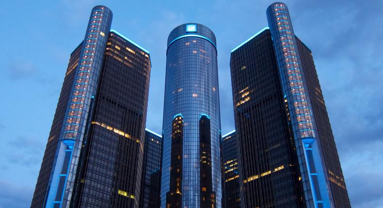 GM headquarters in Detroit.