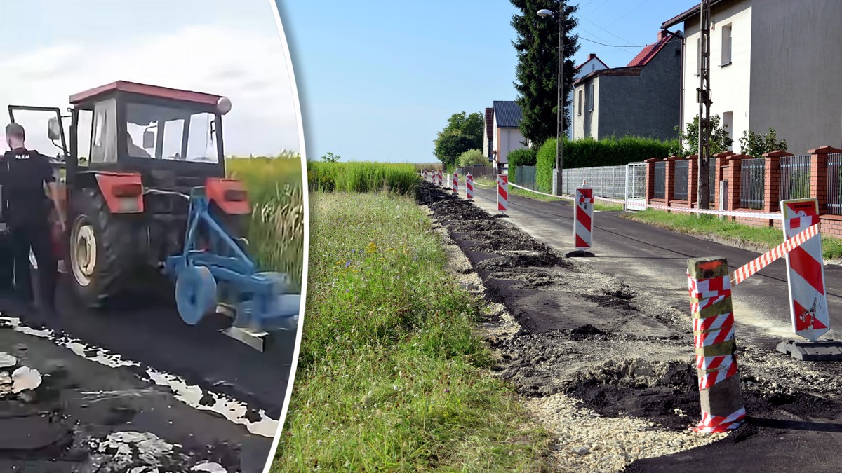 60-letni rolnik zaorał asfalt w Gliwicach. Zabrał głos. "To moja droga, nie mieli prawa"