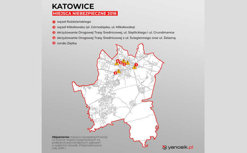 5 najbardziej niebezpiecznych miejsc w Katowicach