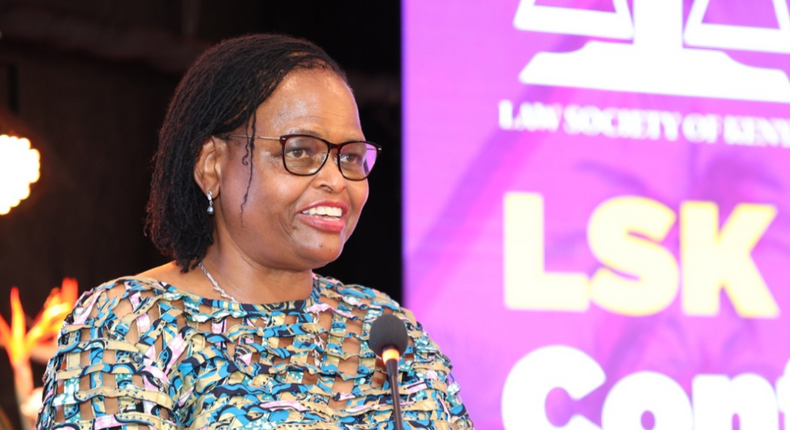 Chief Justice Martha Koome speaks during the Law Society of Kenya Annual Conference on July 8, 2022