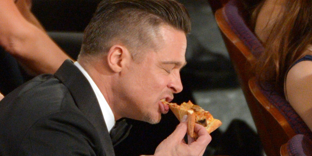 Brad Pitt pizza Oscary 2014