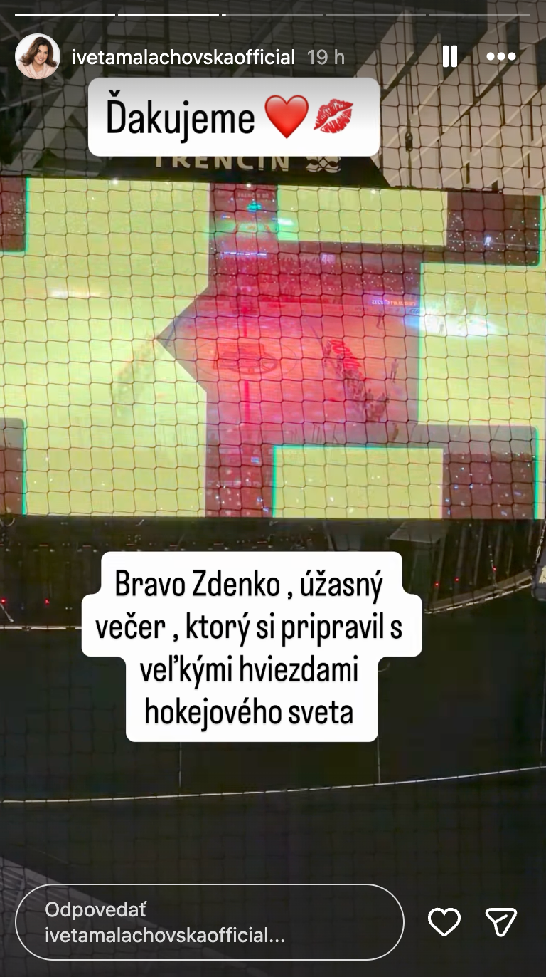 Iveta Malachovská si pozrela rozlúčkový zápas Zdena Cháru.