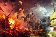„Klęska hiszpańskiej Armady, 8 sierpnia 1588, Philip James de Loutherbourg, 1796 r.