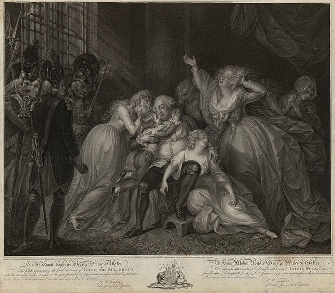 Ostatnia rozmowa Ludwika XVI z rodziną – rycina z 1795