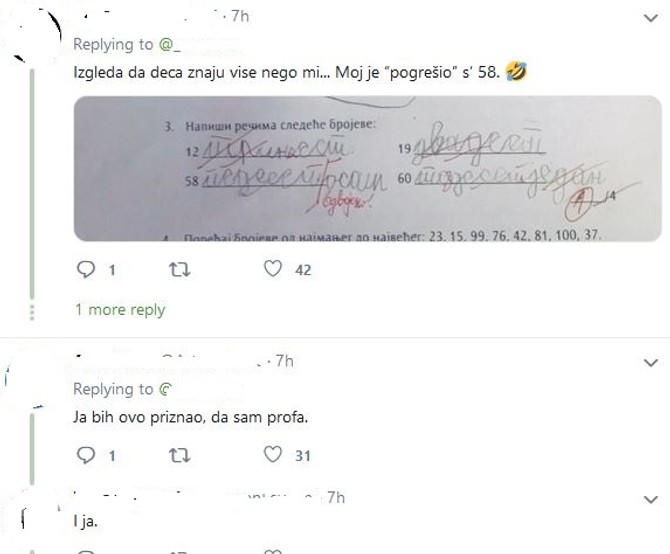 Reakcije na tvit: Bratu smo jedva objasnili zašto mu je netačan zadatak