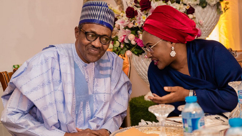 President Muhammadu Buhari and his wife, Aisha Buhari. (Punch)