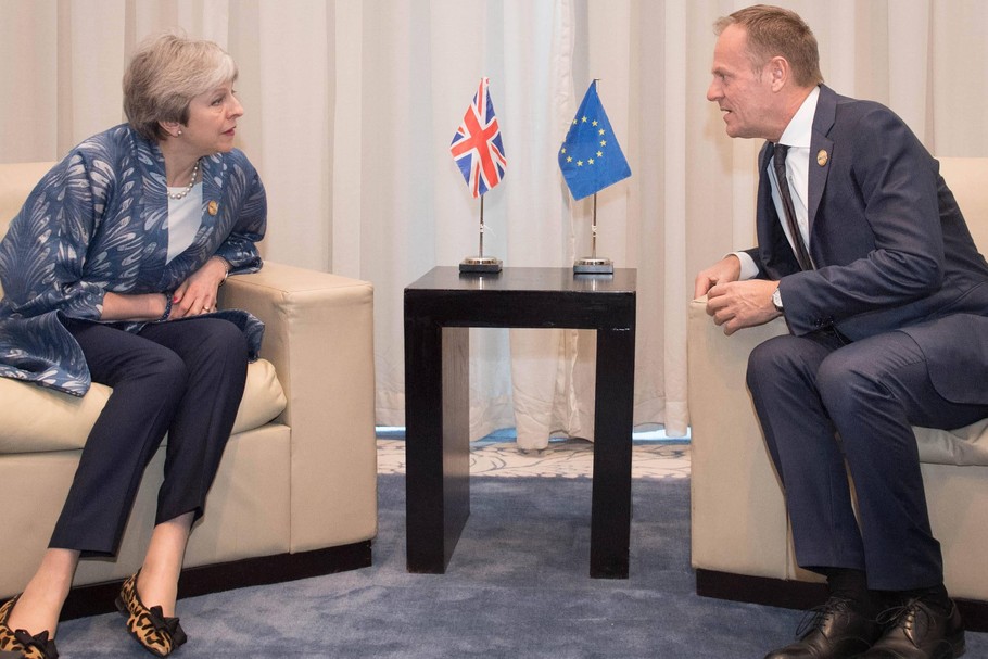 Theresa May, premier Wielkiej Brytanii i Donald Tusk, szef Rady Europejskiej