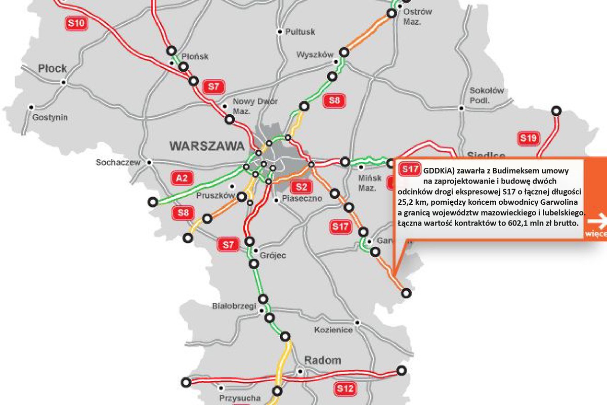 S17 - od Garwolina do granicy woj. mazowieckiego