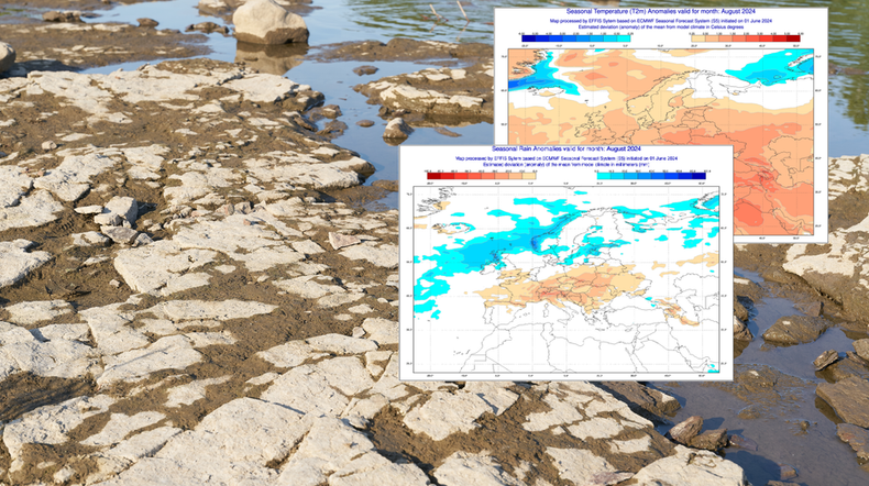 Zapowiada się gorące lato. Ogromny niepokój wzbudzają prognozy opadów (screen: copernicus.eu)