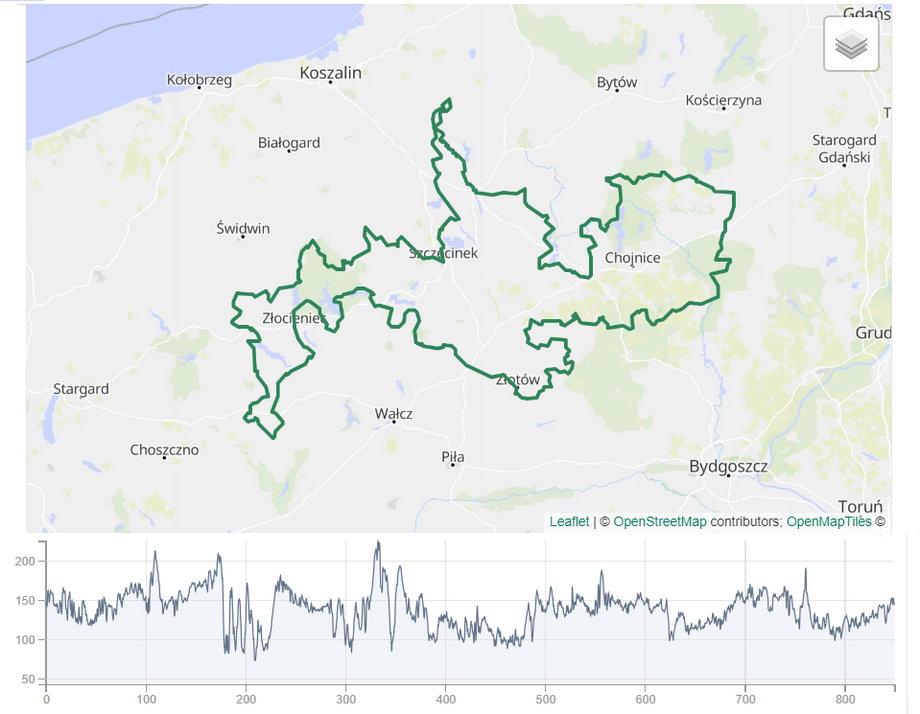Pętla w północnej części Polski jest wyzwaniem dla spragnionych jazdy rowerem.
