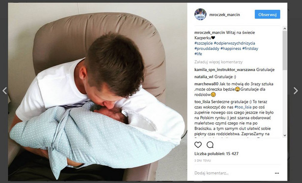 Marcin Mroczek po raz drugi został tatą. Kacperka pokazał na Instagramie