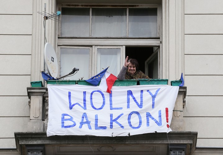 Balkon na trasie marszu