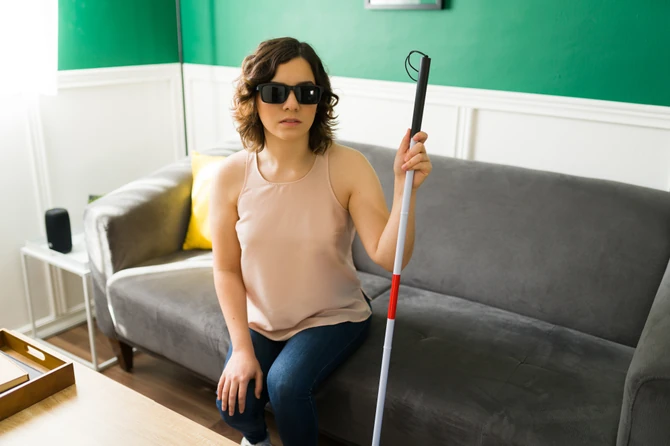 Slepa žena, ilustracija