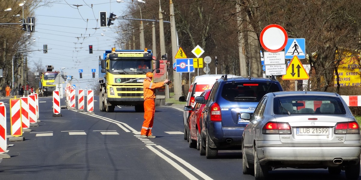 Ulica Droga Męczenników Majdanka zamknięta 