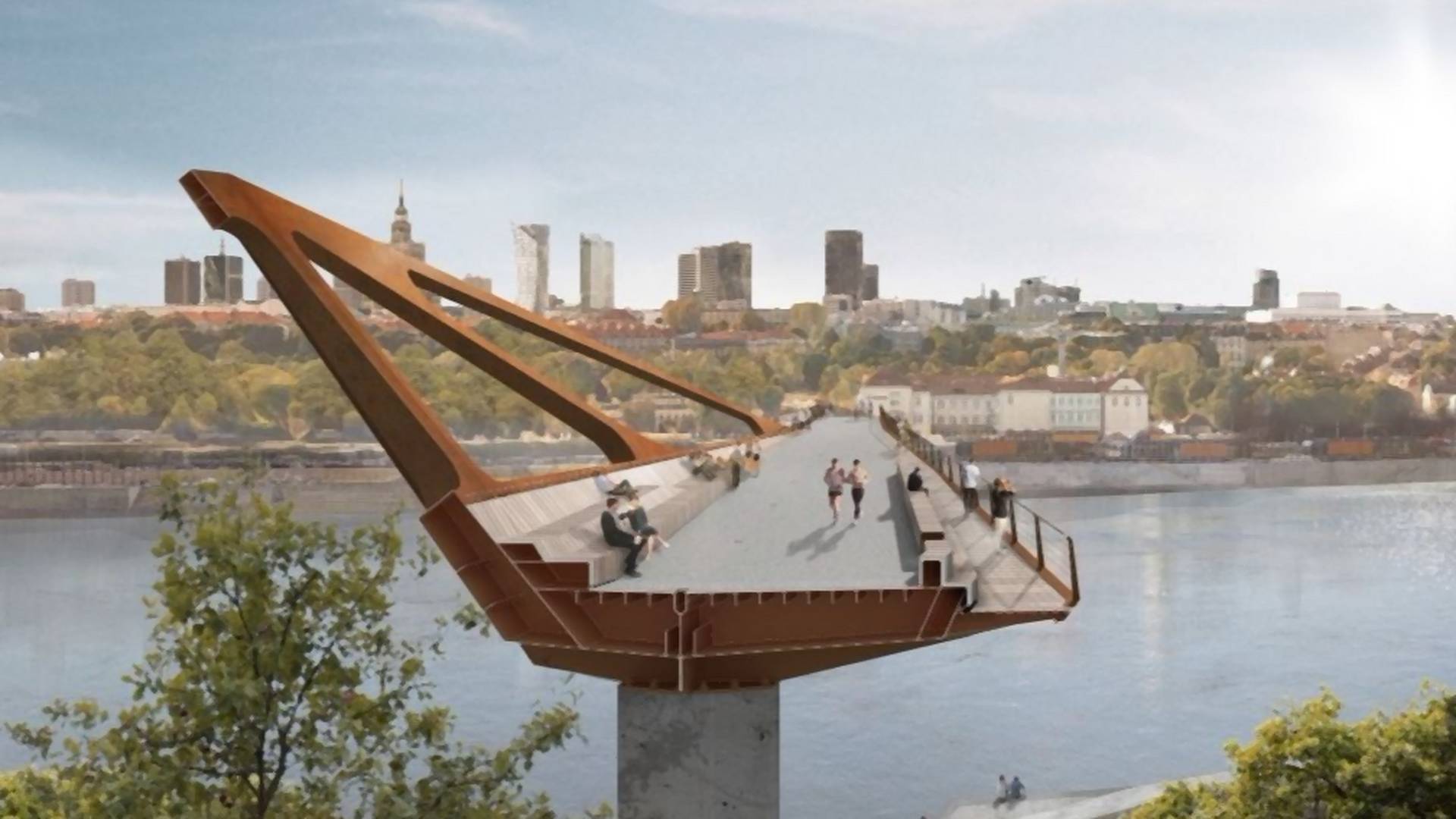Nad Wisłą w Warszawie powstanie nowoczesny most dla pieszych i rowerzystów. Kiedy otwarcie?