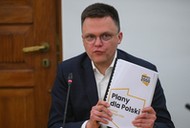 Szymon Hołownia podczas pierwszego spotkania zespołu eksperckiego Polski 2050 i PSL.