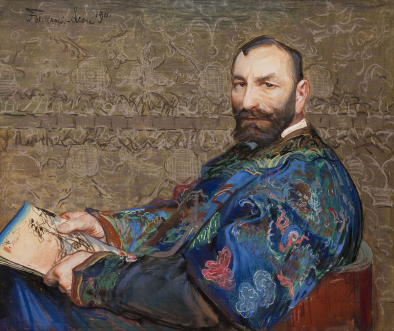 Leon Wyczółkowski, "Portret Feliksa Jasieńskiego w błękitnym kaftanie" (1911)