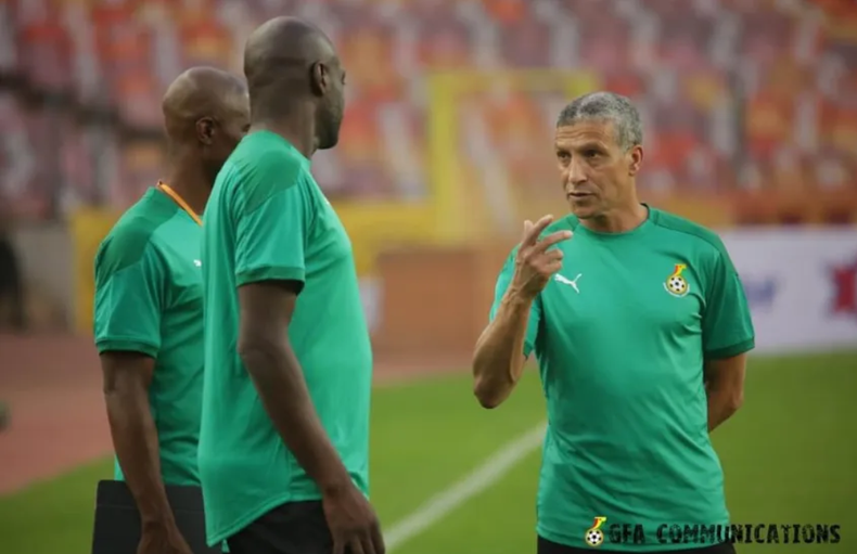 Chris Hughton with Otto Addo and George Boateng