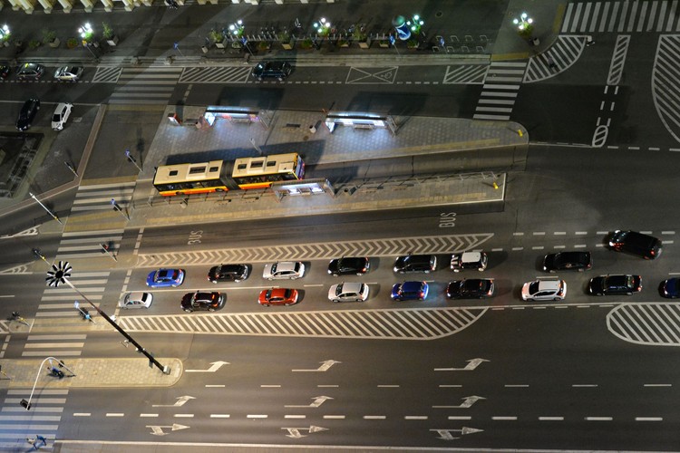 Warszawa nocą. Widok z Błękitnego Wieżowca, fot. Dorota Kalinowska