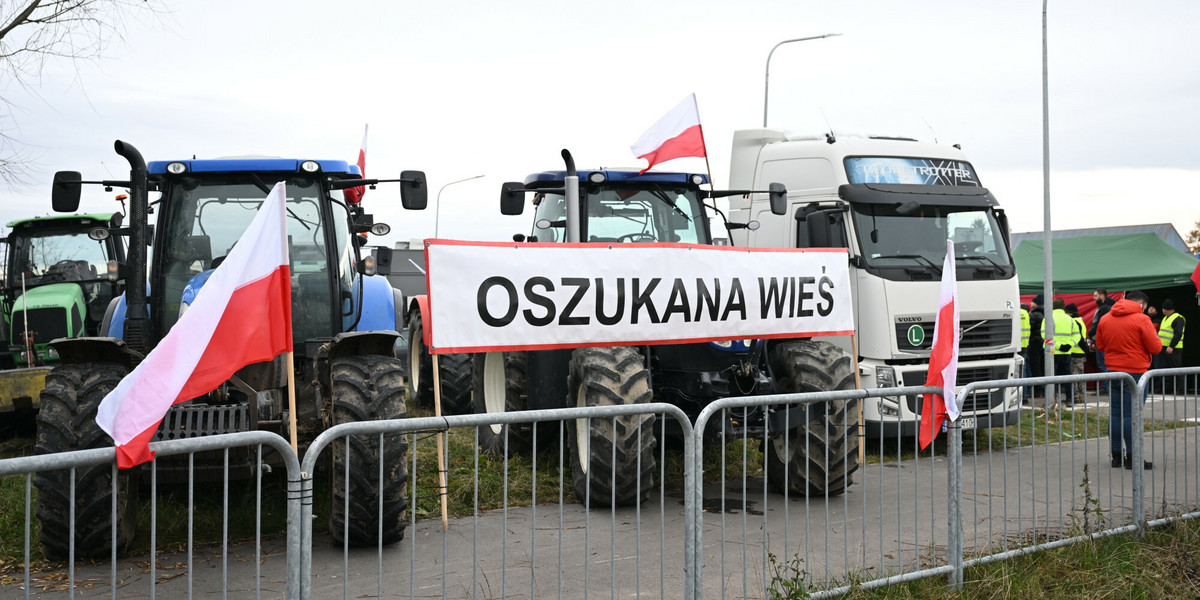 Protest polskich rolników na granicy.