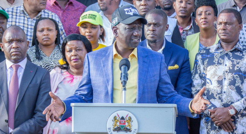 UDA presidential flagbearer Dr William Ruto speaks after a consultative meeting where a deal was reached for Nairobi's top seats