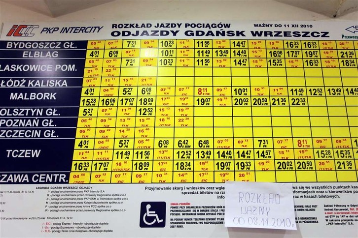 Uwaga! Zmiana rozkładu PKP