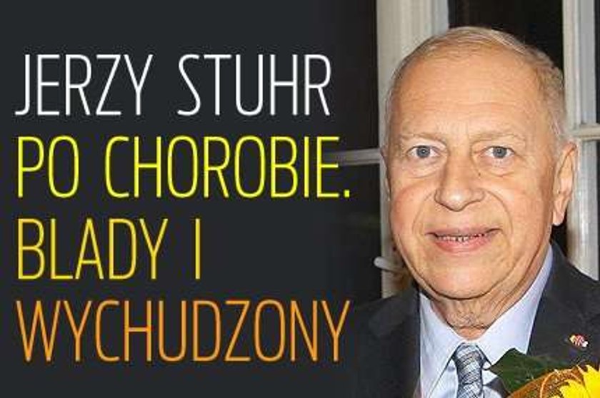 Jerzy Stuhr po chorobie. Blady i wychudzony