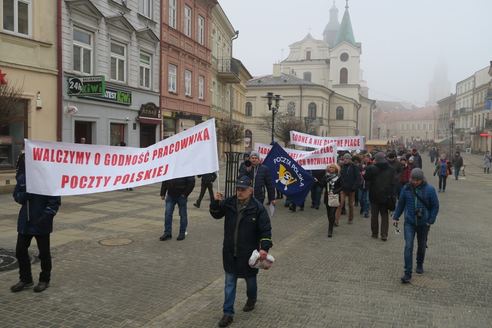 Protest listonoszy w Lublinie