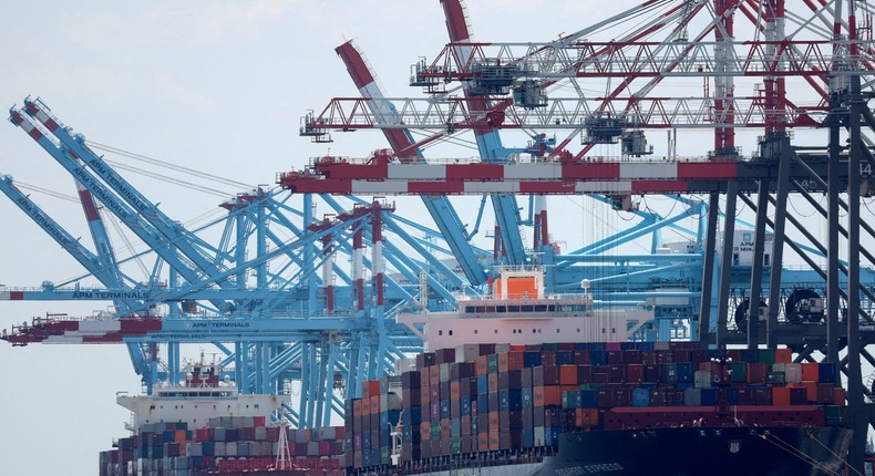 Members of the International Longshoremen's Association went on strike Tuesday.Mike Segar/Reuters