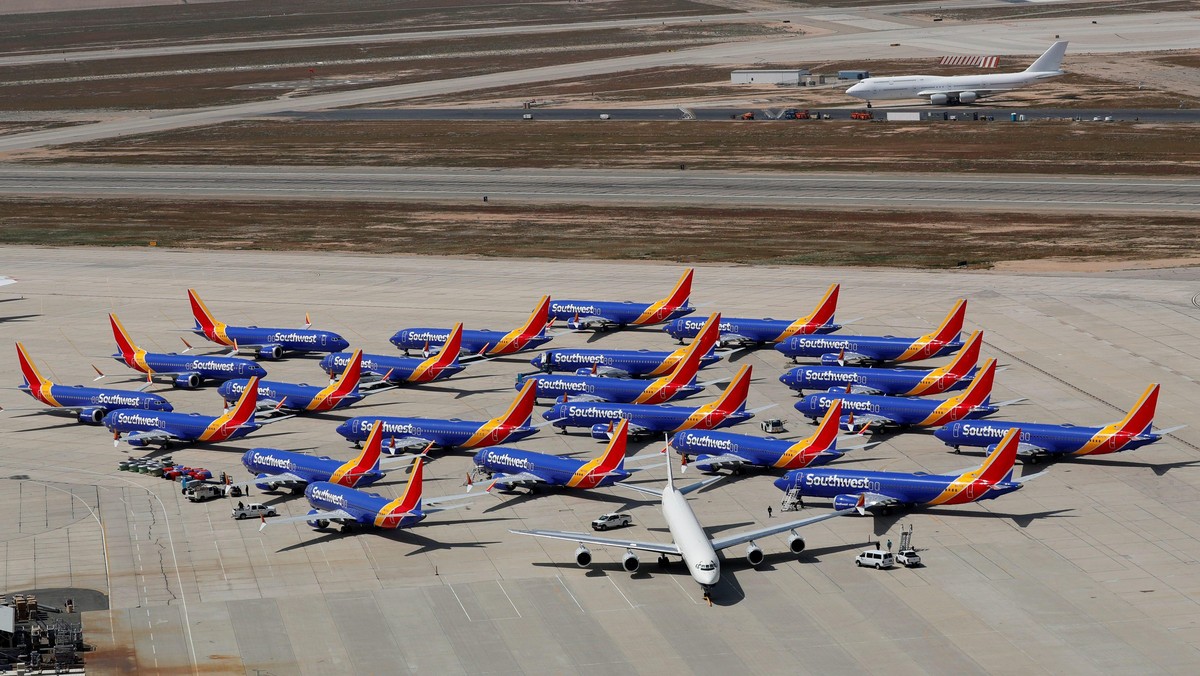 FILE PHOTO: FILE PHOTO: A number of grounded Southwest Airlines Boeing 737 MAX 8 aircraft are shown 