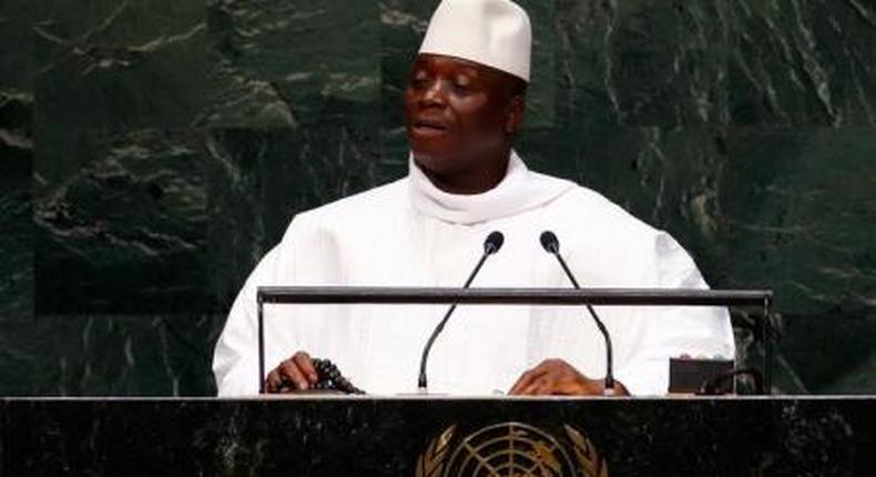 Al Hadji Yahya Jammeh, President of the Republic of the Gambia, addresses the 69th United Nations General Assembly at the U.N. headquarters in New York in a file photo.