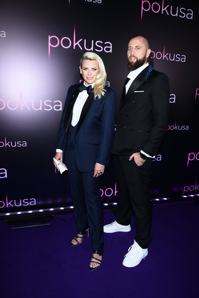 Maria Sadowska i Adrian Łabanowski na premierze "Pokusy"