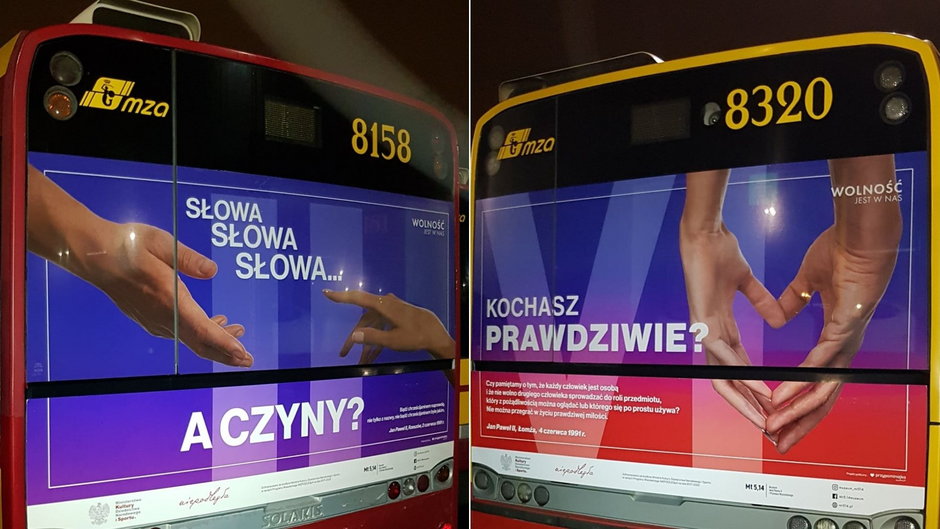 Autobusy z przesłaniem Jana Pawła II wyjechały na ulice. „Zaskakują”