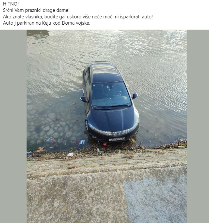 Automobil umalo u reci