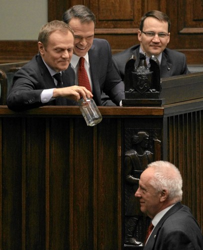 Donald Tusk, Radosław Sikorski, Sławomir Nowak, Stefan Niesiołowski