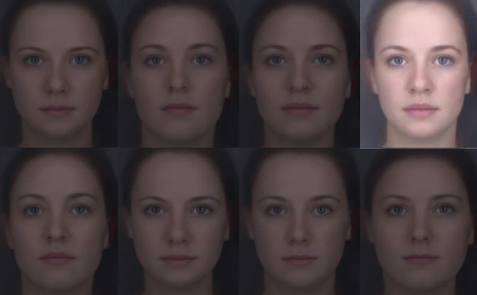 Na osnovu oblika lica, devojka na fotografiji gore desno ocenjena je kao najzdravija. Mršavije lice ukazuje na manji indeks telesne mase i dobar krvni pritisak