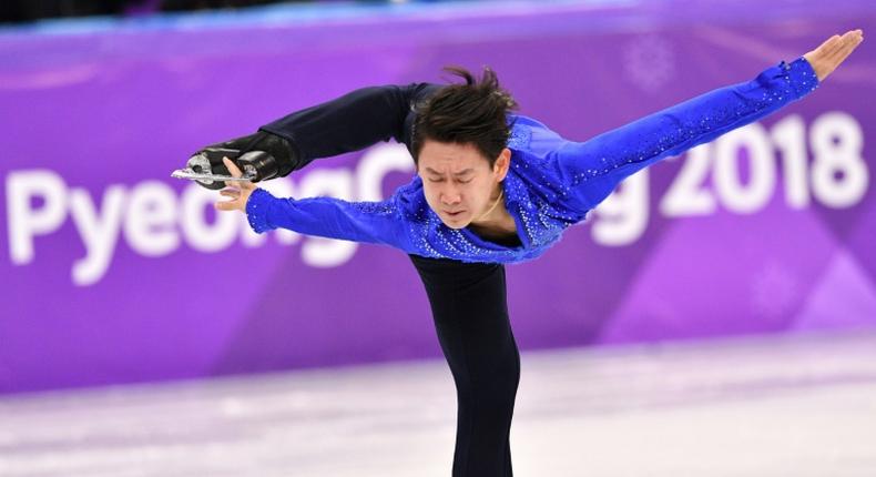 Kazakhstan's Denis Ten seen here in the men's single skating short program of the figure skating event during the Pyeongchang 2018 Winter Olympic Games in Gangneung on February 16, 2018.