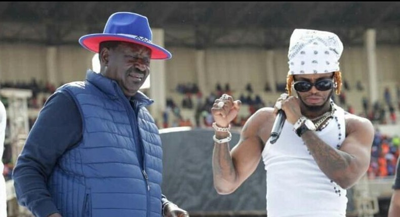 Diamond Platnumz performed at Azimo la Umoja One Kenya Alliance political rally in Kasarani 