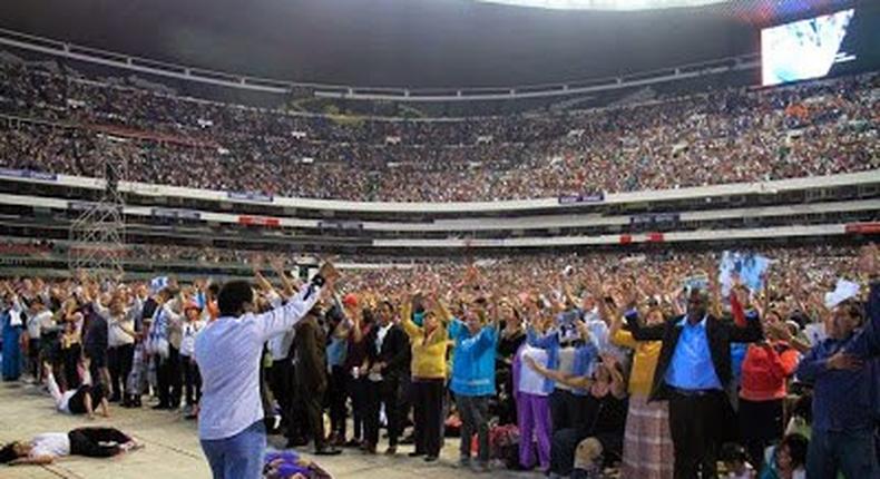 T.B. Joshua's miracle crusade in Aztec stadium, Mexico