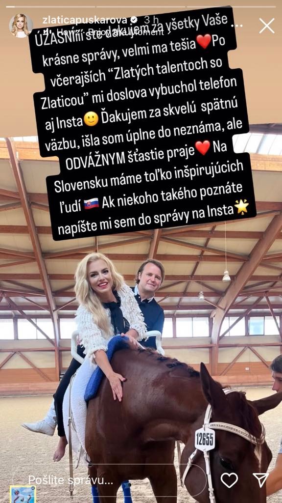 Zlatica ďakuje divákom za reakcie na jej projekt.