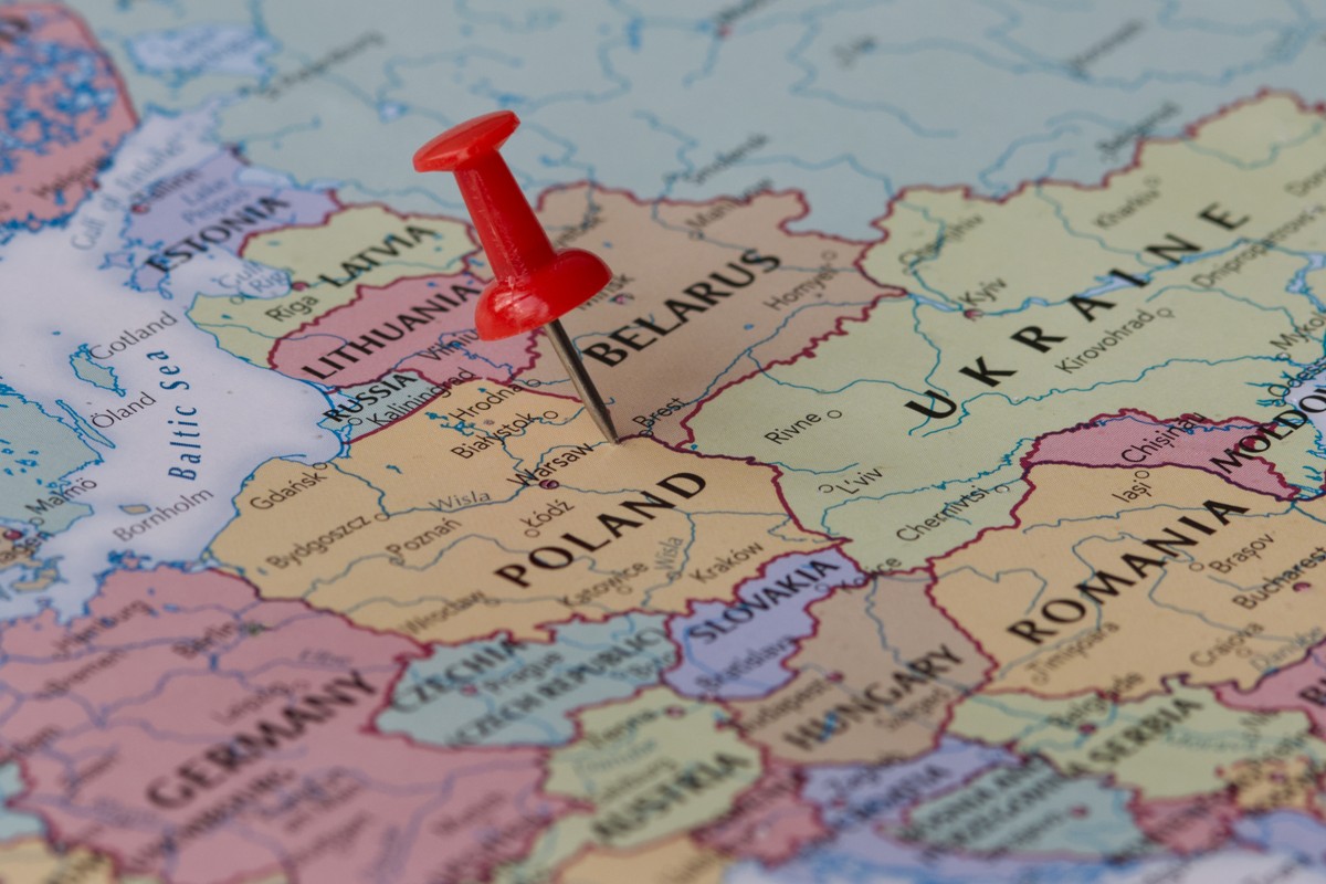 The,Border,Between,Belarus,And,Poland,Is,Marked,With,A